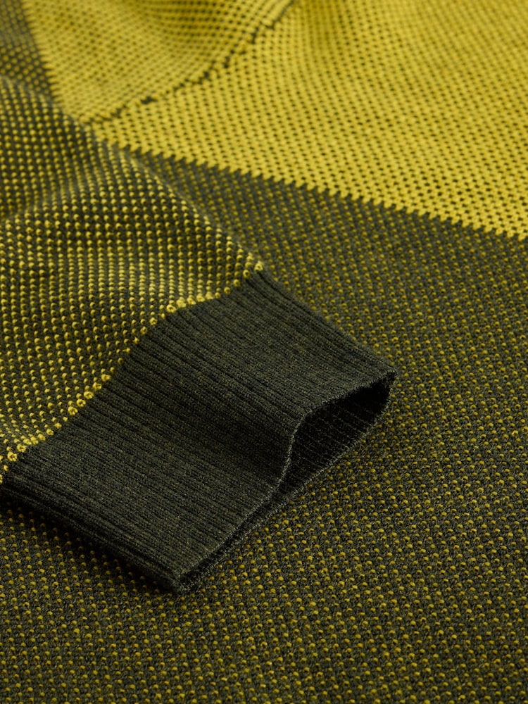 White Stuff Yellow Newport Merino Jacquard Crew Neck Jumper - Image 6 of 6