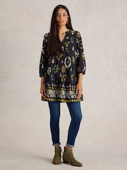 White Stuff Black Marta 100% Cotton Tunic - Image 1 of 6
