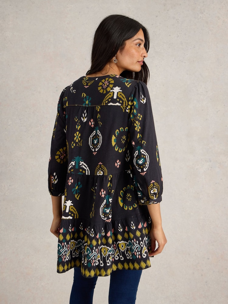 White Stuff Black Marta 100% Cotton Tunic - Image 2 of 6