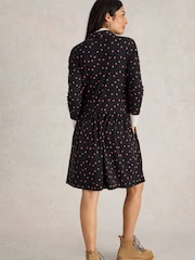 White Stuff Black Everly Jersey Rib Shirt Dress - Image 2 of 6