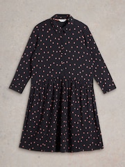 White Stuff Black Everly Jersey Rib Shirt Dress - Image 5 of 6