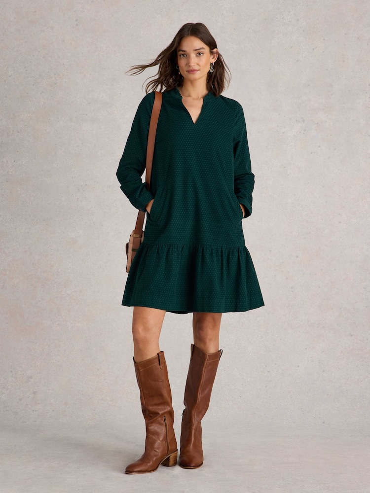 White Stuff Green Daria Cord Dress - Image 1 of 6