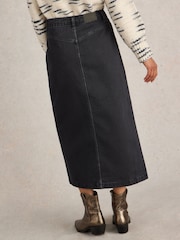 White Stuff Black Colleen Denim Midi Skirt - Image 2 of 6