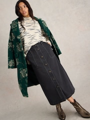 White Stuff Black Colleen Denim Midi Skirt - Image 3 of 6