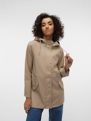 VERO MODA Natural Coated Waterproof Rain Jacket - Image 1 of 4