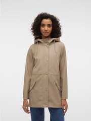 VERO MODA Natural Coated Waterproof Rain Jacket - Image 3 of 4