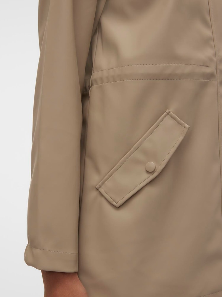 VERO MODA Natural Coated Waterproof Rain Jacket - Image 4 of 4
