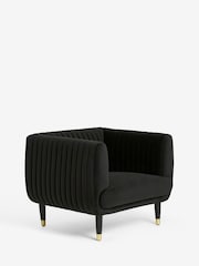 Soft Velvet Black Evie Accent Chair - Image 3 of 9
