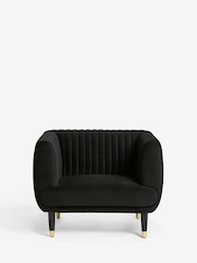 Soft Velvet Black Evie Accent Chair - Image 6 of 9