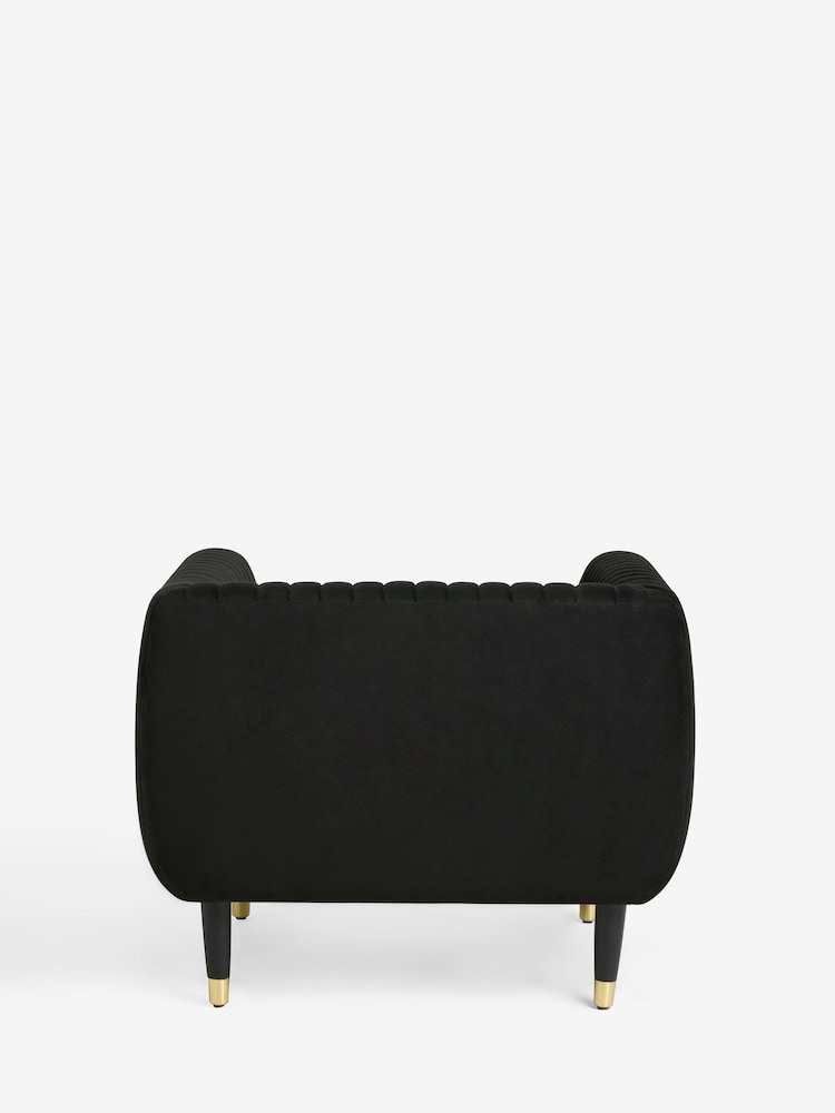 Soft Velvet Black Evie Accent Chair - Image 8 of 8