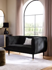 Soft Velvet Black Evie Petite Sofa - Image 1 of 10