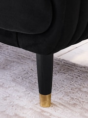 Soft Velvet Black Evie Petite Sofa - Image 6 of 10