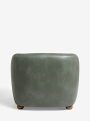 Distressed Faux Leather Green Chester Armchair - Image 8 of 10