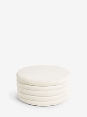 Casual Boucle Oyster Stella Upholstered Storage Coffee Table - Image 6 of 9