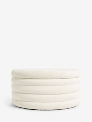 Casual Boucle Oyster Stella Upholstered Storage Coffee Table - Image 7 of 9