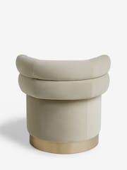 Soft Velvet Pebble Natural Mia Storage Accent Chair - Image 8 of 13