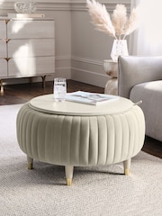 Soft Velvet Pebble Natural Evie Coffee Table - Image 2 of 11