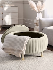 Soft Velvet Pebble Natural Evie Coffee Table - Image 3 of 11