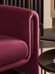 Soft Velvet Cranberry Red Rana Accent Chair - Image 2 of 9