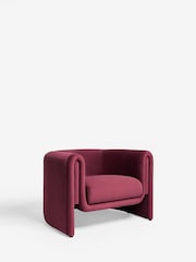 Soft Velvet Cranberry Red Rana Accent Chair - Image 6 of 9