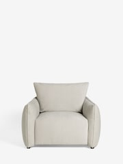 Fine Chenille Light Grey Ashby Accent Chair - Image 3 of 9