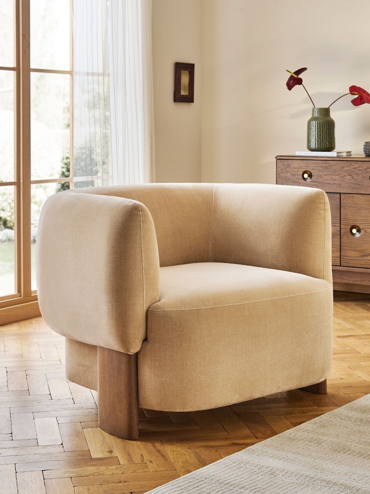 Opulent Chenille Light Camel N Premium Ingrid Accent Chair - Image 1 of 10 Opulent Chenille Light Camel N Premium Ingrid Accent Chair - Image 1 of 10