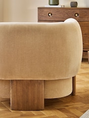 Opulent Chenille Light Camel N Premium Ingrid Accent Chair - Image 2 of 10