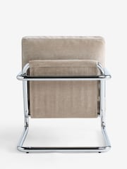 Relaxed Chenille Light Natural Piper Metal Accent Chair - Image 8 of 9