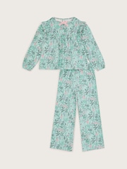Monsoon Green Floral Jersey Pyjamas 2 Pack - Image 2 of 6