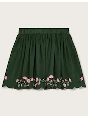 Monsoon Green Floral Embroidered Corduroy Skirt - Image 2 of 2