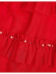 Monsoon Red Sequin Bow Ruffle Trapeze Dress - Image 3 of 3