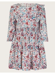 Monsoon Purple Floral Woodland Long Sleeve Dress - Image 2 of 4