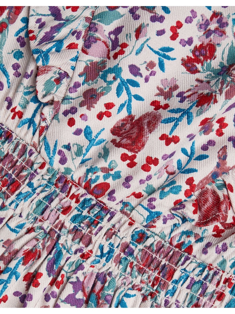 Monsoon Purple Floral Woodland Long Sleeve Dress - Image 4 of 4