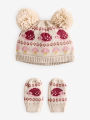 Monsoon Natural Baby Hedgehog Beanie Hat and Mittens Set - Image 1 of 1