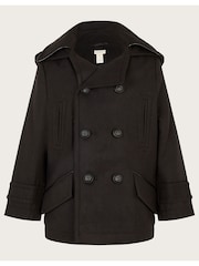 Monsoon Black Hooded Peacoat - Image 1 of 2