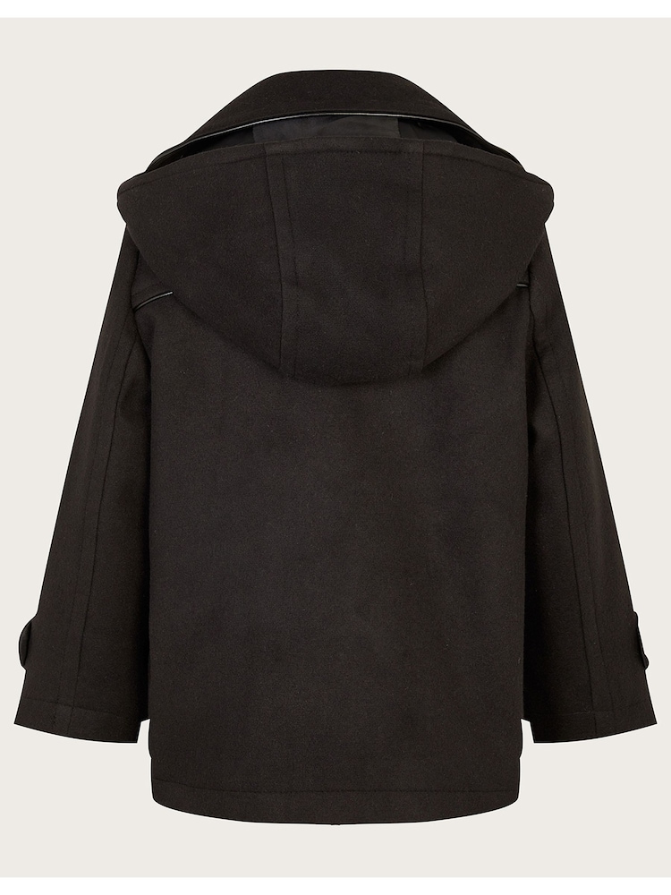 Monsoon Black Hooded Peacoat - Image 2 of 2