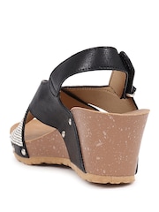 Pavers Black Ladies Smart Sandals - Image 3 of 5