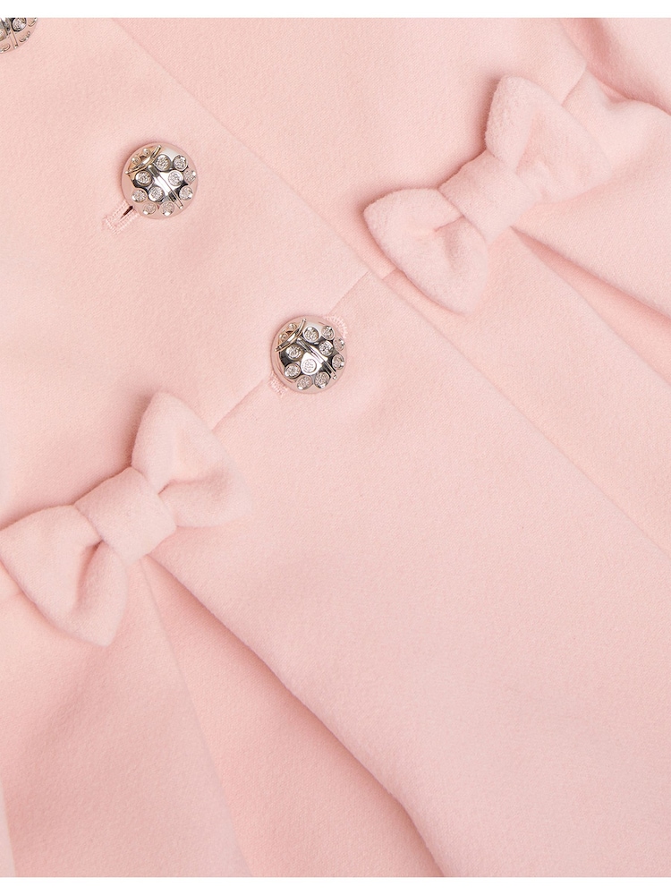 Monsoon Pink Baby Bow Hooded Coat - Image 3 of 3 Monsoon Pink Baby Bow Hooded Coat - Image 3 of 3