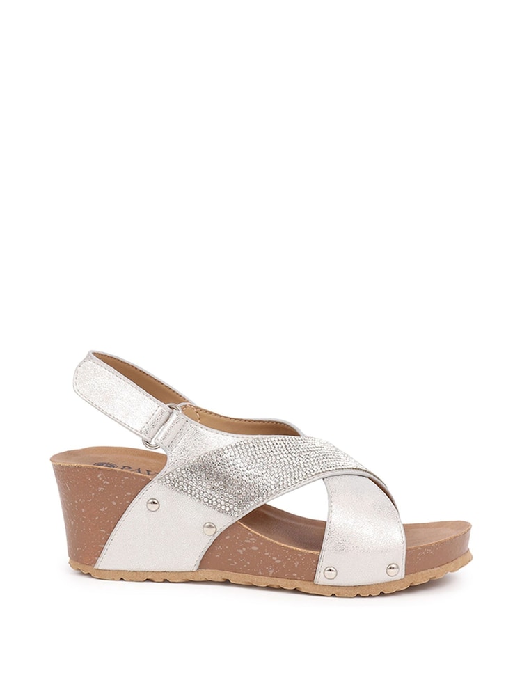 Pavers Silver Ladies Smart Sandals - Image 1 of 5