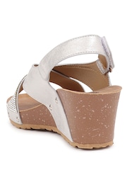 Pavers Silver Ladies Smart Sandals - Image 3 of 5