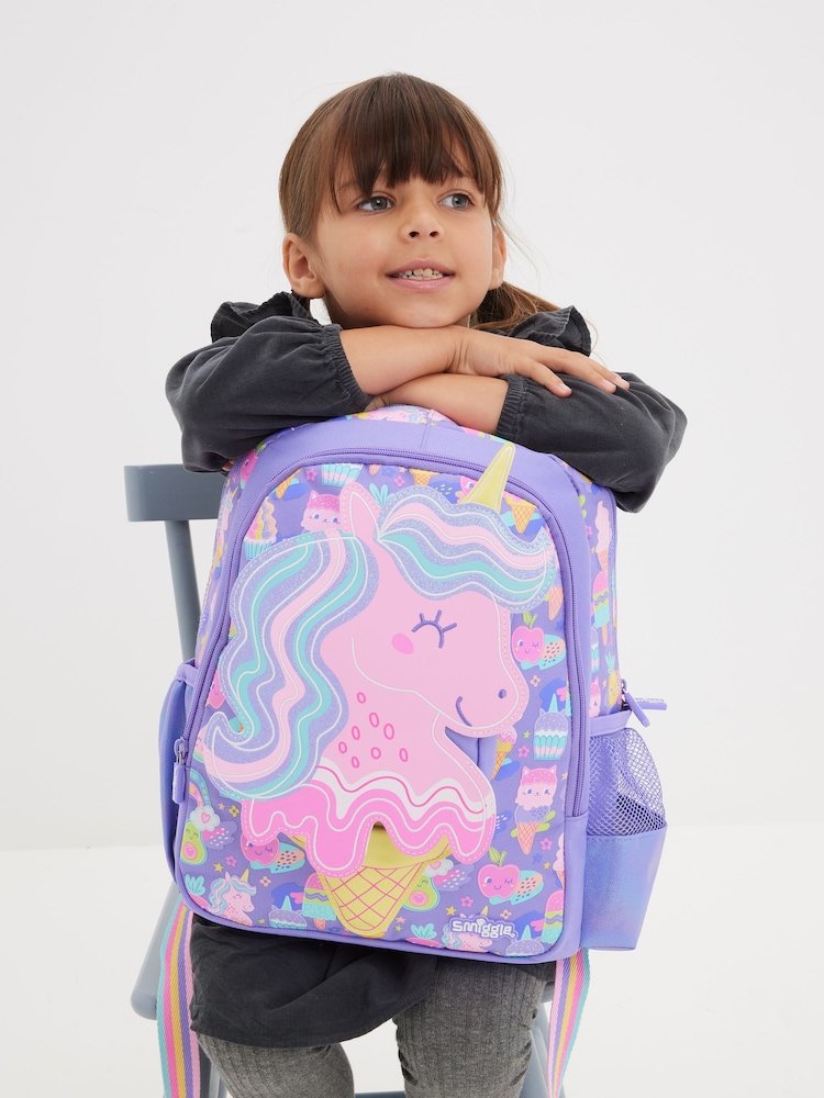 Smiggle Purple Junior Happy Tales Character Backpack - Image 4 of 4