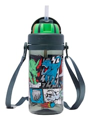 Smiggle Grey Happy Tales Teeny Tiny Plastic Drink Bottle With Strap 400Ml - Image 1 of 2