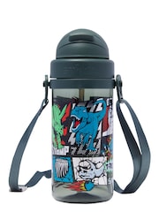 Smiggle Grey Happy Tales Teeny Tiny Plastic Drink Bottle With Strap 400Ml - Image 2 of 2