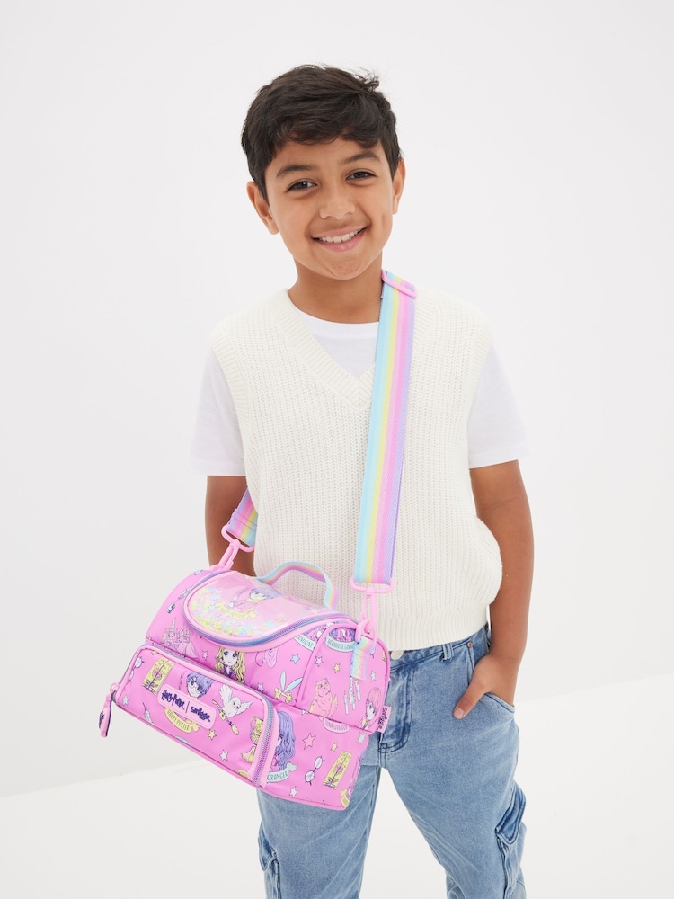 Smiggle Pink Harry Potter Double Decker Lunchbox with Strap - Image 3 of 3 Smiggle Pink Harry Potter Double Decker Lunchbox with Strap - Image 3 of 3