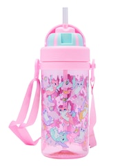 Rosa - Botella pequeña de plástico con correa para 400 ml Happy Tales de Smiggle - Imagen 1 de 2