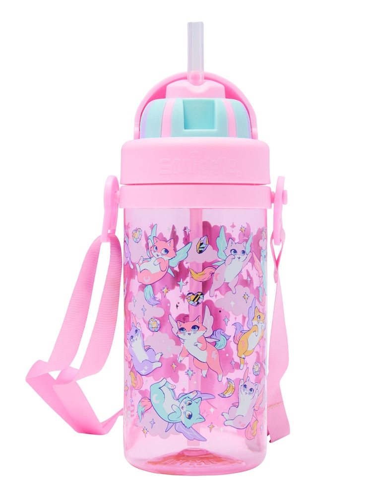 Rosa - Botella pequeña de plástico con correa para 400 ml Happy Tales de Smiggle - Imagen 1 de 2