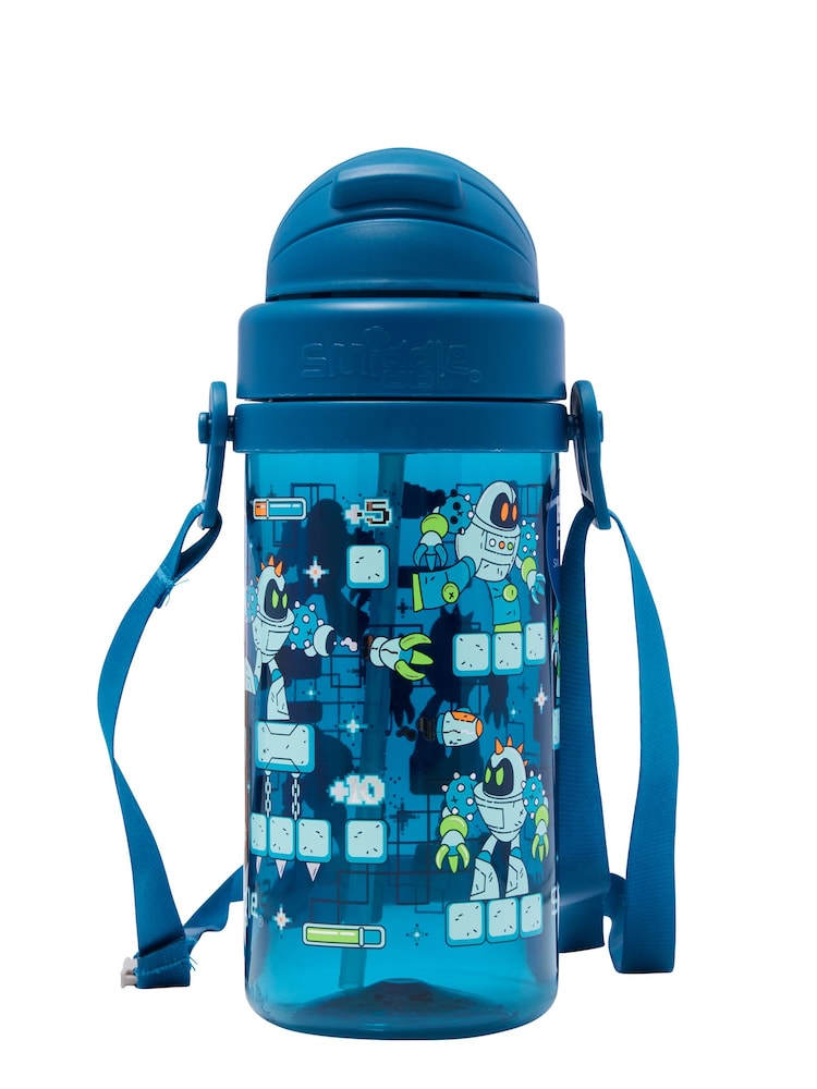 Smiggle Blue Happy Tales Teeny Tiny Plastic Drink Bottle With Strap 400Ml - Image 2 of 2