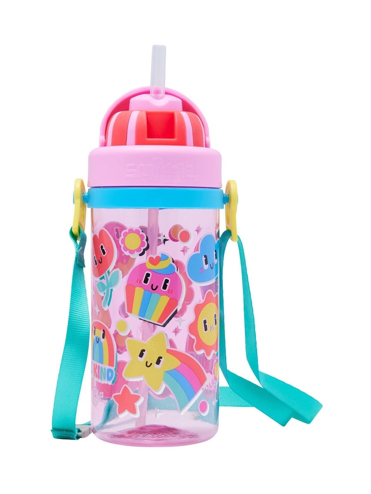 Smiggle Pink Big Dreams Teeny Tiny Plastic Drink Bottle With Strap 400Ml - Image 1 of 3