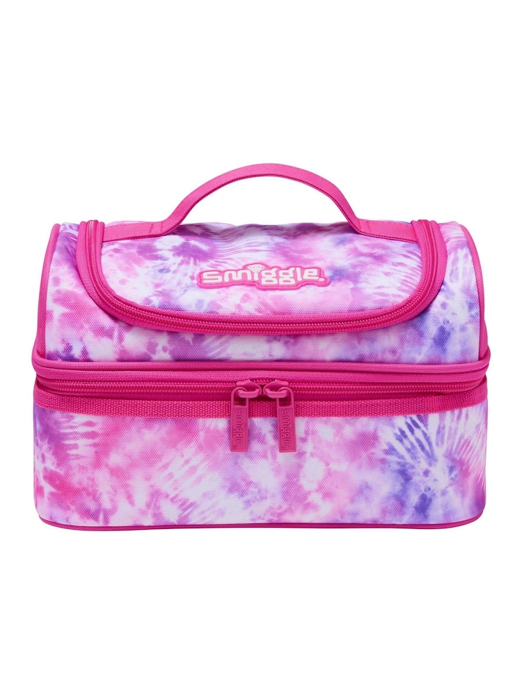Розовый - Двухъярусный контейнер для завтраков Smiggle Freestyle - Изображение 1 из 3