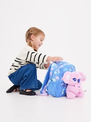 Smiggle Blue Big Dreams Teeny Tiny Backpack With Detachable Plush Toy - Image 6 of 6
